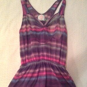 Free People xs striped peplum tank top xs euc